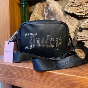 NWT Juicy Couture black faux leather Obsession crossbody bag